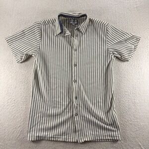 Distortion Striped Button-Up Short Sleeve‎ Shirt Menswear L (14/16) Summer Top